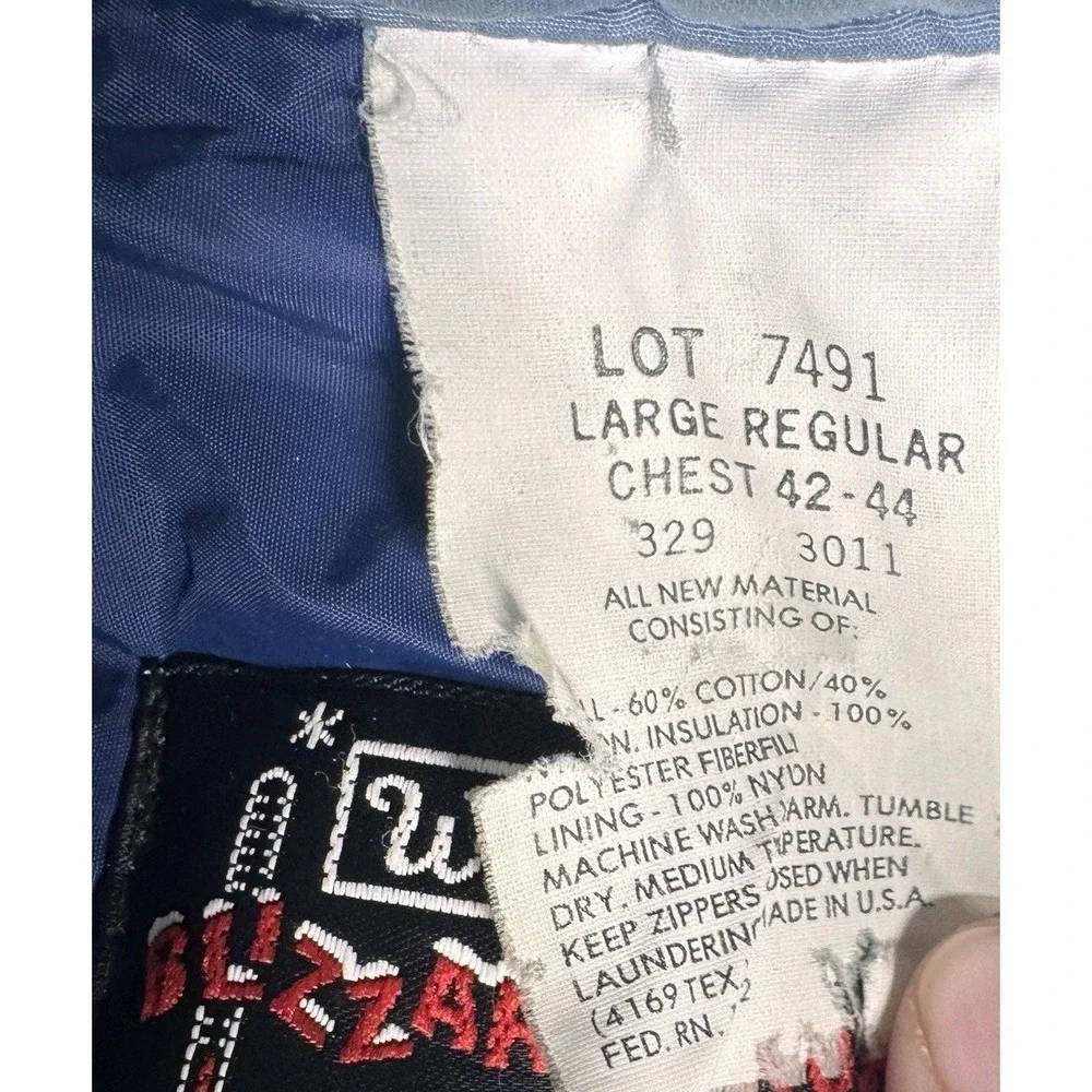 Vintage Walls Blizzard-Pruf Insulated Work Jacket Blue Mens Large USA‎